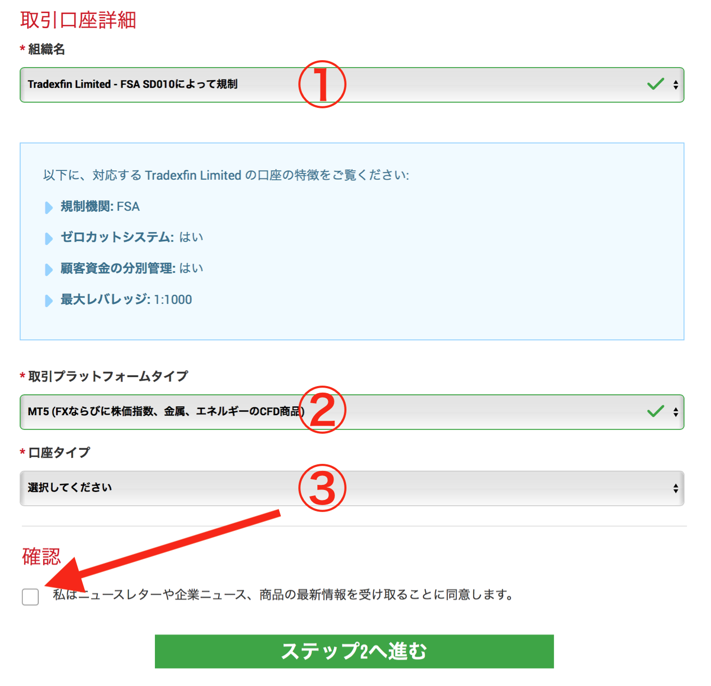 XM 取引口座の詳細