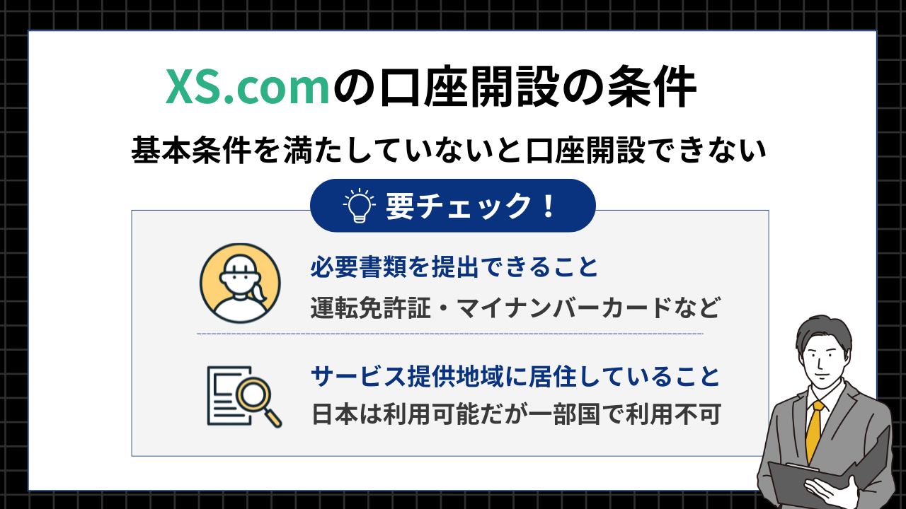 XS.comの新規口座開設の条件
